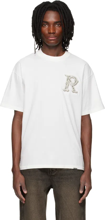Represent Off-white Western Initial T-shirt In Gray