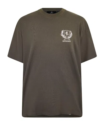 Represent Olivegreen Crewneck Shortsleeve Tee In Gray