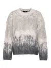 Represent Mens Light Grey Ombre Brushed Knitted Jumper In Gray