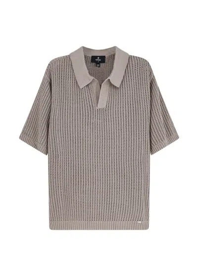 Represent Open-knit Polo Shirt In Neutral