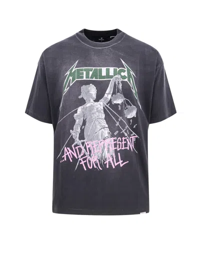 Represent Organic Cotton T-shirt With Maxi Metallica Print In Black