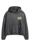 Represent Oversize Distressed Angel Border Graphic Hoodie In Gray