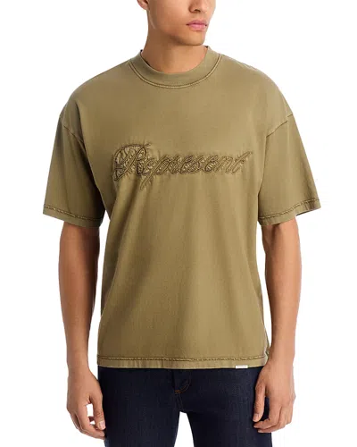 Represent Oversized Reverse Applique Tee In Brown