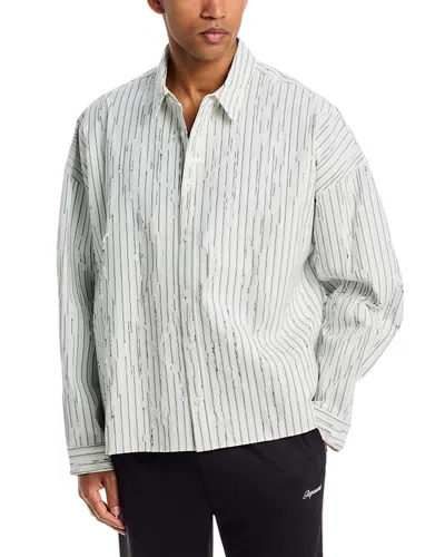 Represent Stripe-print Long-sleeve Shirt In White