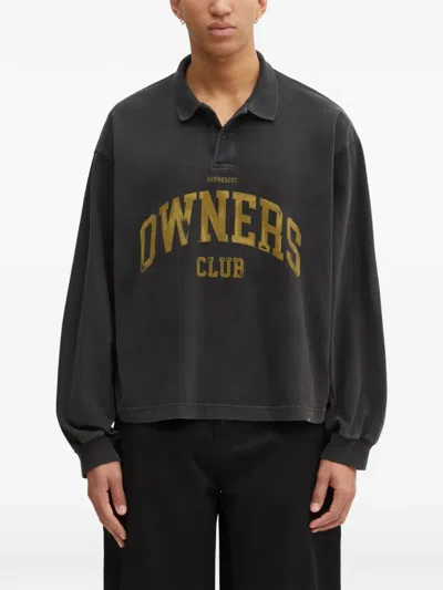 Represent Owlettering Polo Shirt In Black