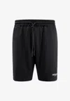 Represent Nylon Bermuda Shorts With Frontal Logo Print In Black