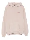 Represent Beige Oversized Hoodie With Snap-button Hood And Logo In Neutral