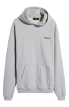 Represent Owners Club Cotton Graphic Hoodie In Ash Grey/ Black