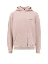 Represent Beige Oversized Hoodie With Snap-button Hood And Logo In Pink