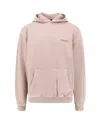 Represent Beige Oversized Hoodie With Snap-button Hood And Logo In Pink
