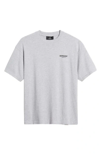 Represent Short-sleeved T-shirt In Ash Grey/ Black