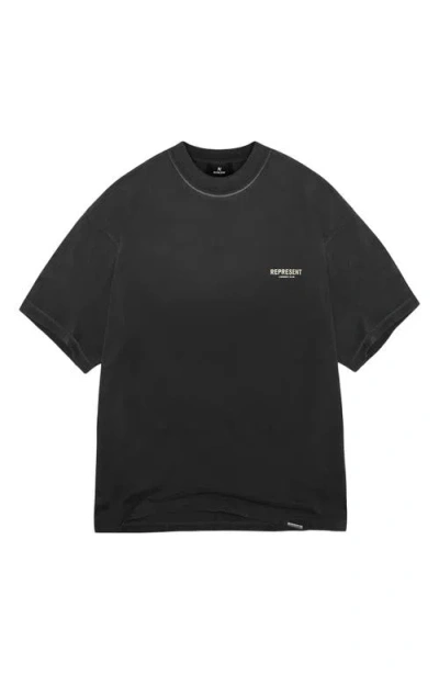 Represent Owners' Club Cotton Logo Graphic T-shirt In Black