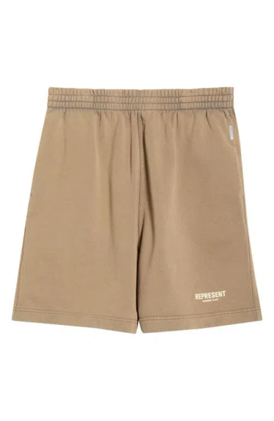 Represent Owners' Club Cotton Logo Shorts In Green
