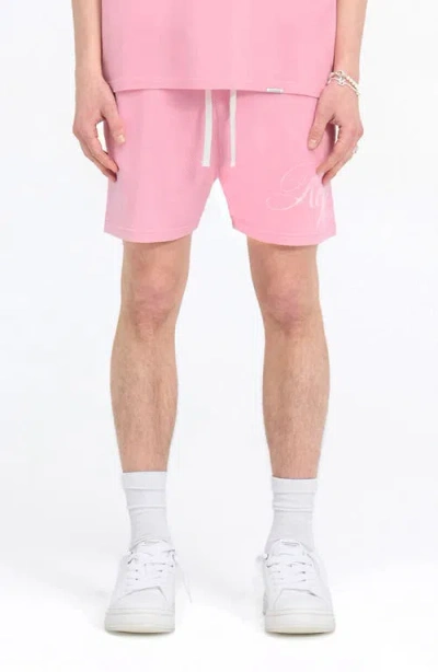 Represent Owners' Club Cotton Mesh Drawstring Shorts In Pink