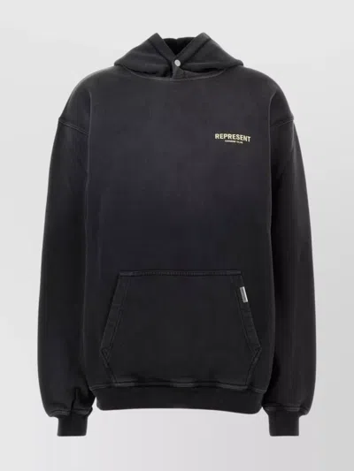 Represent Owners Club Cotton Sweatshirt Hooded Design In Black