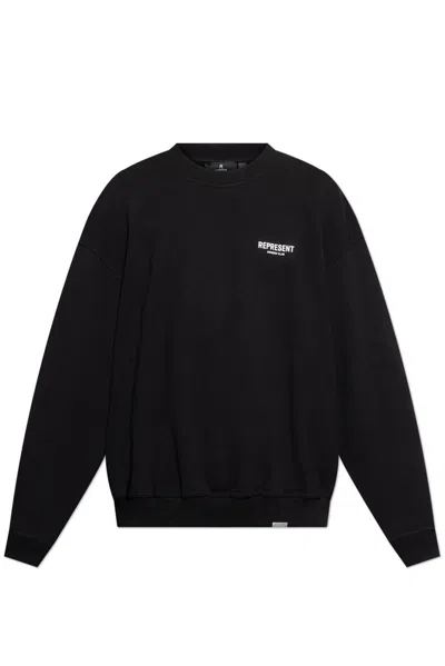 Represent Mens Black Owners' Club Graphic-print Relaxed-fit Cotton-jersey Sweatshirt Xs