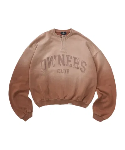 Represent Owners Club Henley Sweatshirt In Brown