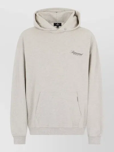Represent Owners Club Hooded Script Logo Sweatshirt In Gray