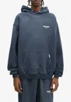 Represent Washed Blue Oversized Hooded Sweatshirt In Navy