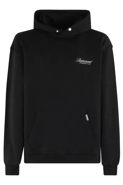 Represent Cotton Sweatshirt With Logo Print In Black