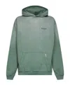 Represent Relaxed Fit Cotton Hoodie With Printed Logo In Green