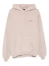 Represent Beige Oversized Hoodie With Snap-button Hood And Logo In Neutral