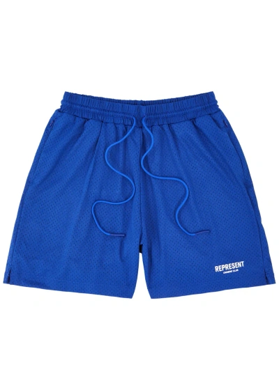 Represent Owners Club Jersey-mesh Shorts In Blue