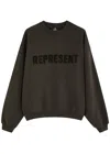 Represent Owners Club Logo Cotton Sweatshirt In Chocolate