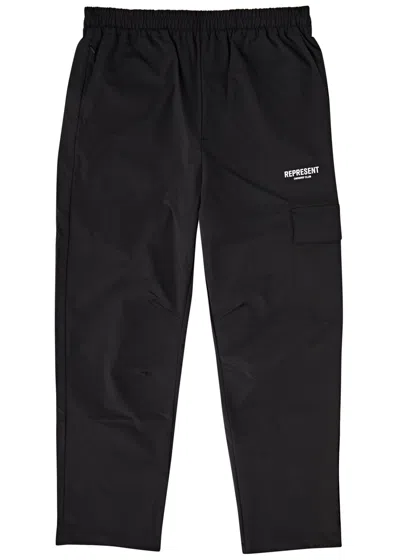 Represent Owners Club Logo-print Cotton Sweatpants In Black