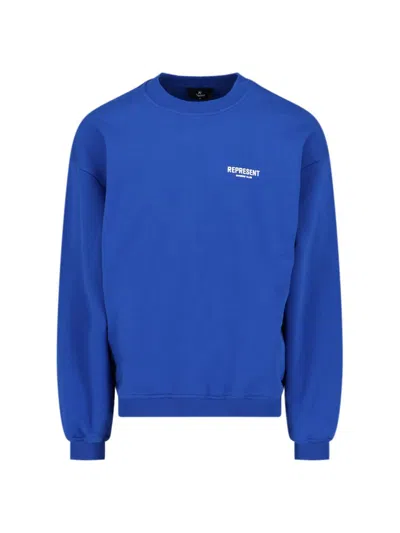Represent Owners Club Logo Printed Crewneck Sweatshirt In Blue