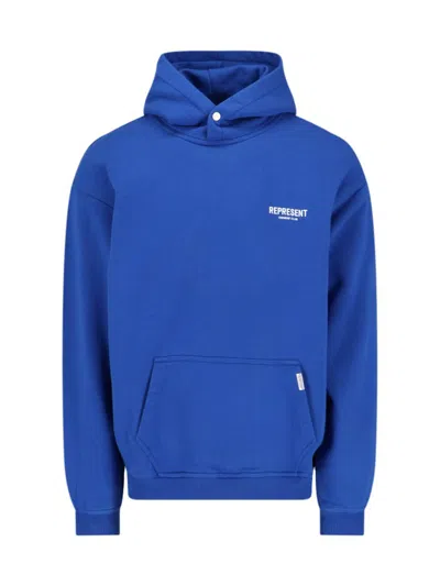 Represent Owners Club Cotton Hoodie In Blue