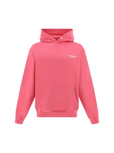 Represent Owners Club Logo Printed Hoodie In Pink