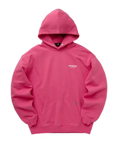 Represent Owners Club Logo Printed Hoodie In Pink