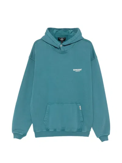 Represent Owners' Club Logo-print Hoodie In Blue
