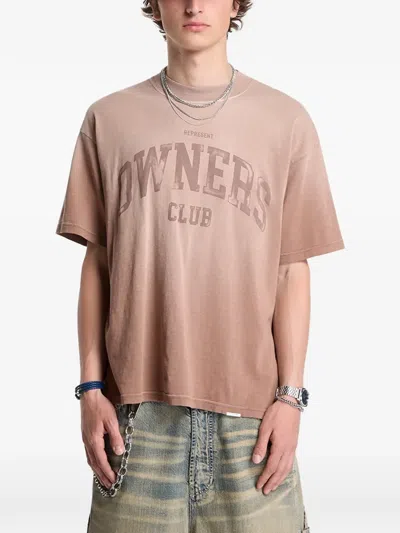 Represent Owners Club Logo-print T-shirt In Brown