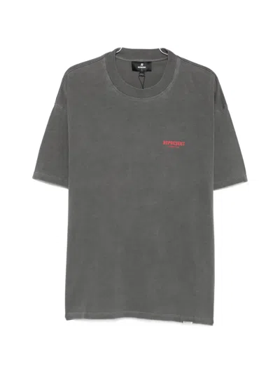 Represent Shaded Cotton T-shirt With Discreet Front Logo In Brown