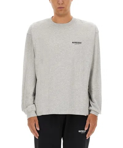 Represent Owners Club Long Sleeve T-shirt In Gray