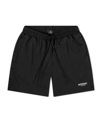 Represent Owners Club Mesh Bermuda Shorts In Black