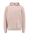Represent Beige Oversized Hoodie With Snap-button Hood And Logo In Pink