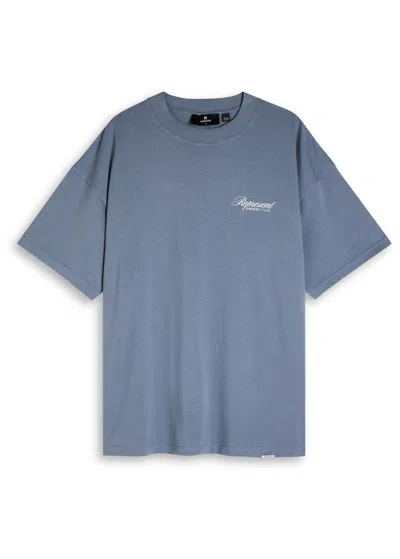 Represent Owners' Club Printed Cotton T-shirt In Blue