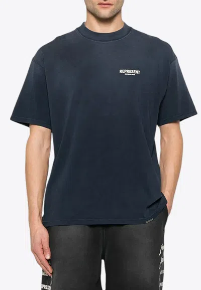 Represent Owners Club Printed Crewneck T-shirt In Blue