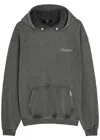Represent Owners Club Script Hooded Cotton Sweatshirt In Gray