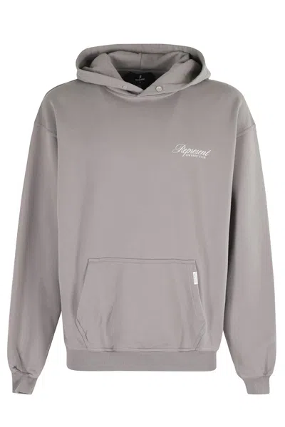 Represent Owners Club Script Hoodie In Gray