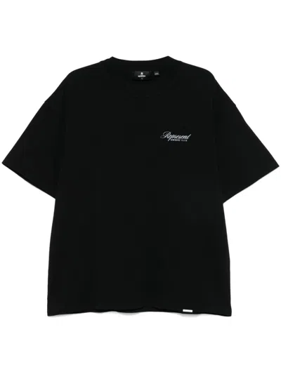 Represent Logo Print Cotton T-shirt In Black