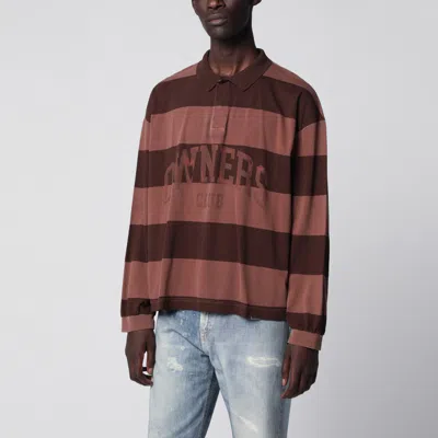 Represent Owners Club Stripe Rugby Polo In Cotton, Sienna Stripes In Multi