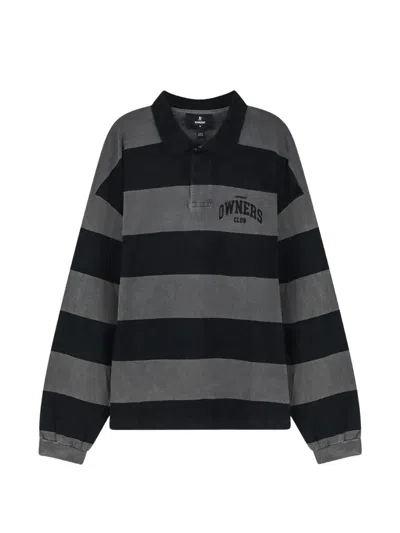 Represent Owners Club Striped Polo Shirt In Black