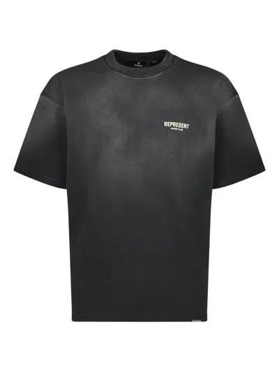 Represent Mens Aged Black Owners Club Logo-print T-shirt Xl In Multi