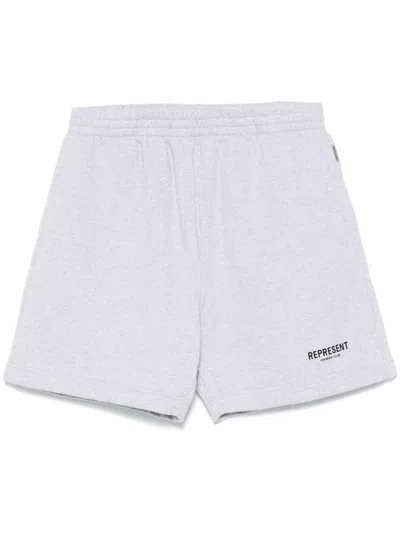 Represent Owners Club Logo Track Shorts In Grey