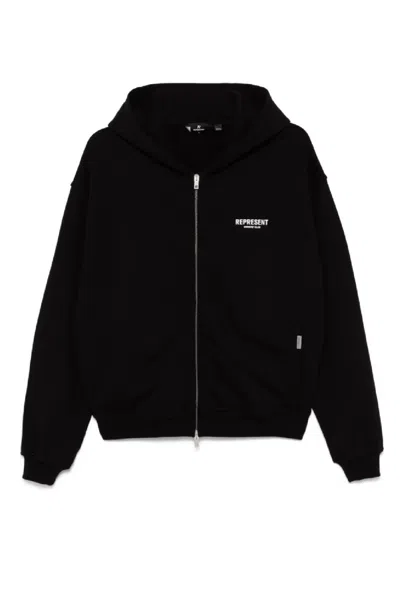 Represent Owners Club Zip Hoodie In Black