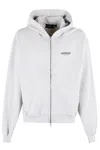 Represent Cotton Sweatshirt With Front Pocket And Hood In Grey
